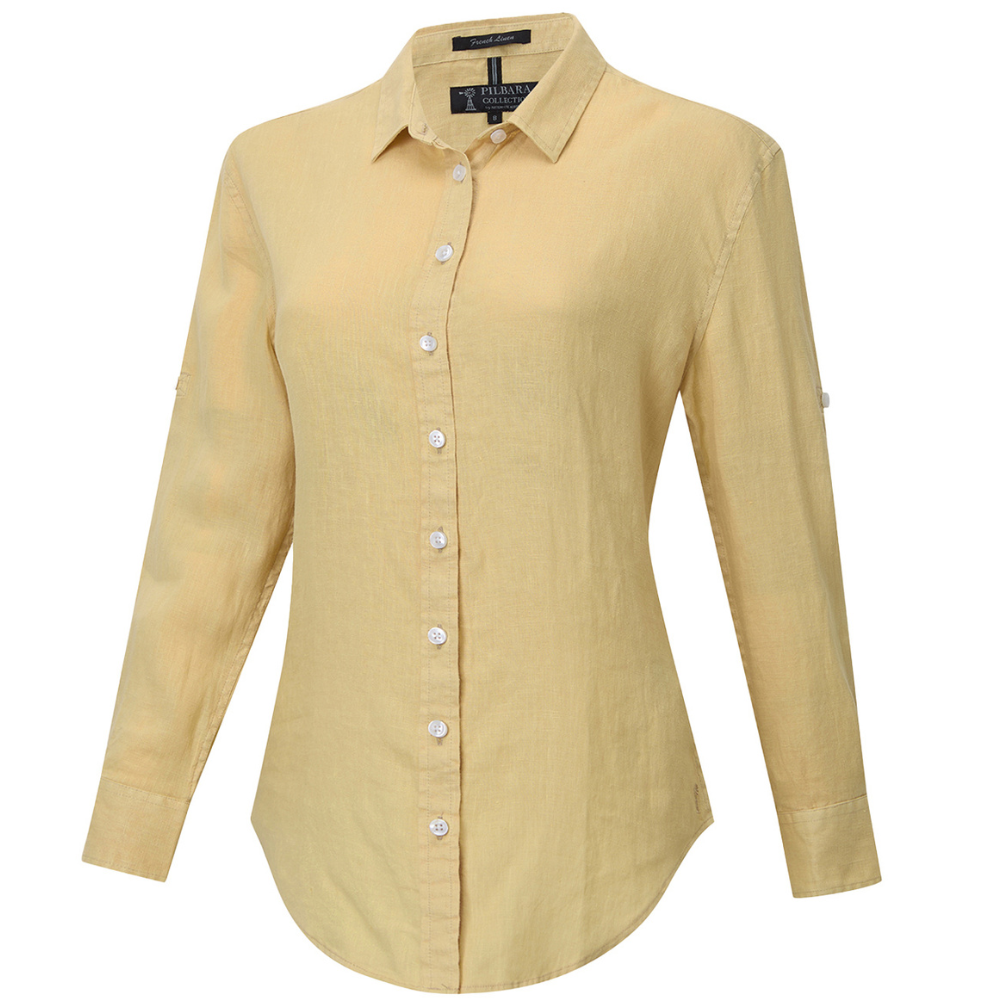 Ritemate Womens Pilbara Florence Classic L/S Linen Shirt (RMPC005) Desert