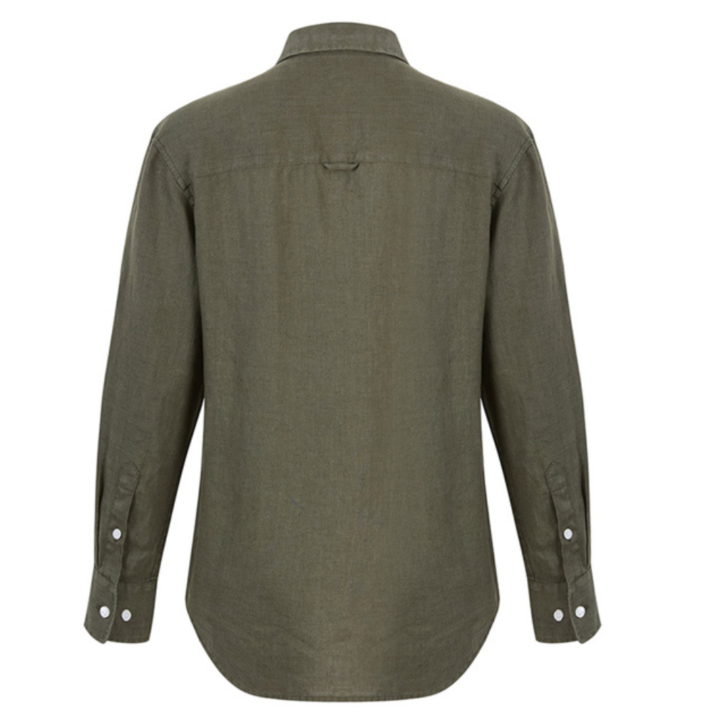 Ritemate Womens Pilbara Florence Classic L/S Linen Shirt (RMPC005) Olive