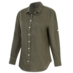 Ritemate Womens Pilbara Florence Classic L/S Linen Shirt (RMPC005) Olive