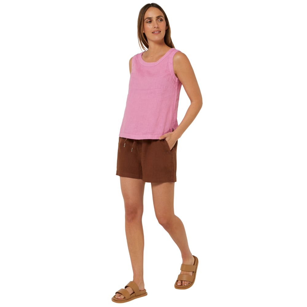 Ritemate Womens Pilbara Gabriella Linen Singlet (RMPC132) Crocus