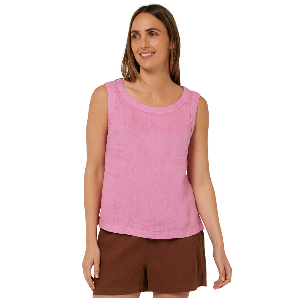 Ritemate Womens Pilbara Gabriella Linen Singlet (RMPC132) Crocus