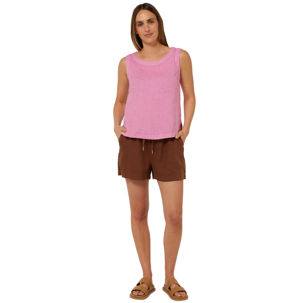 Ritemate Womens Pilbara Gabriella Linen Singlet (RMPC132) Crocus