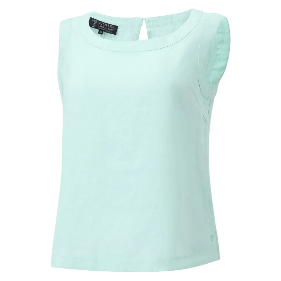 Ritemate Womens Pilbara Gabriella Linen Singlet (RMPC132) Limpet Shell
