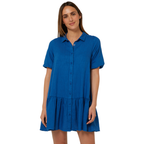 Ritemate Womens Pilbara Monica 3/4 Sleeve Linen Dress (RMPC178) Deep Blue