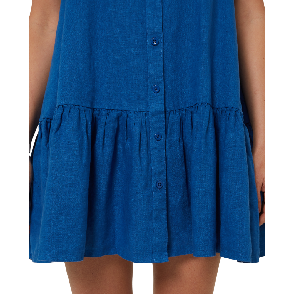 Ritemate Womens Pilbara Monica 3/4 Sleeve Linen Dress (RMPC178) Deep Blue
