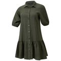 Ritemate Womens Pilbara Monica 3/4 Sleeve Linen Dress (RMPC178) Olive