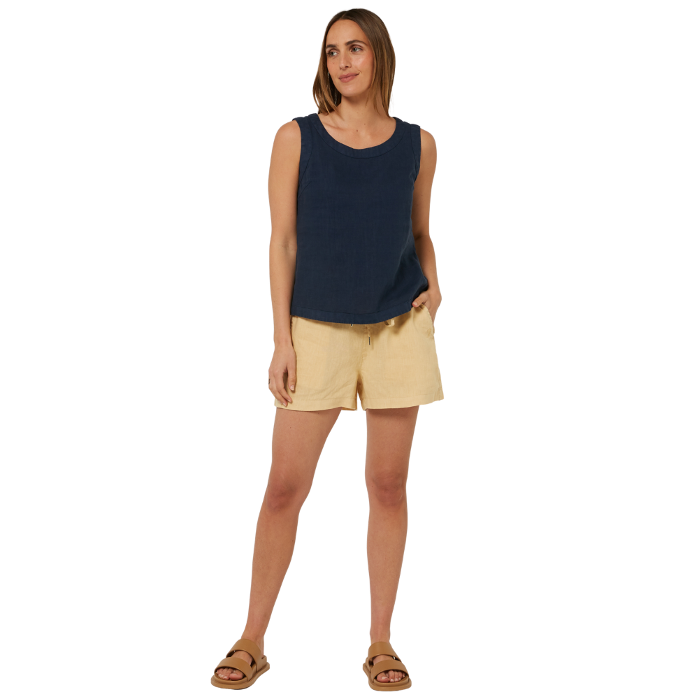 Ritemate Womens Pilbara Olivia Linen Shorts (RMPC079) Desert