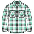 Ritemate Womens Pilbara Open Front L/S Flannelette Shirt (RM123W) Beach Glass/Grey/White