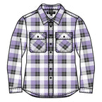 Ritemate Womens Pilbara Open Front L/S Flannelette Shirt (RM123W) Purple Rose/Grey/White