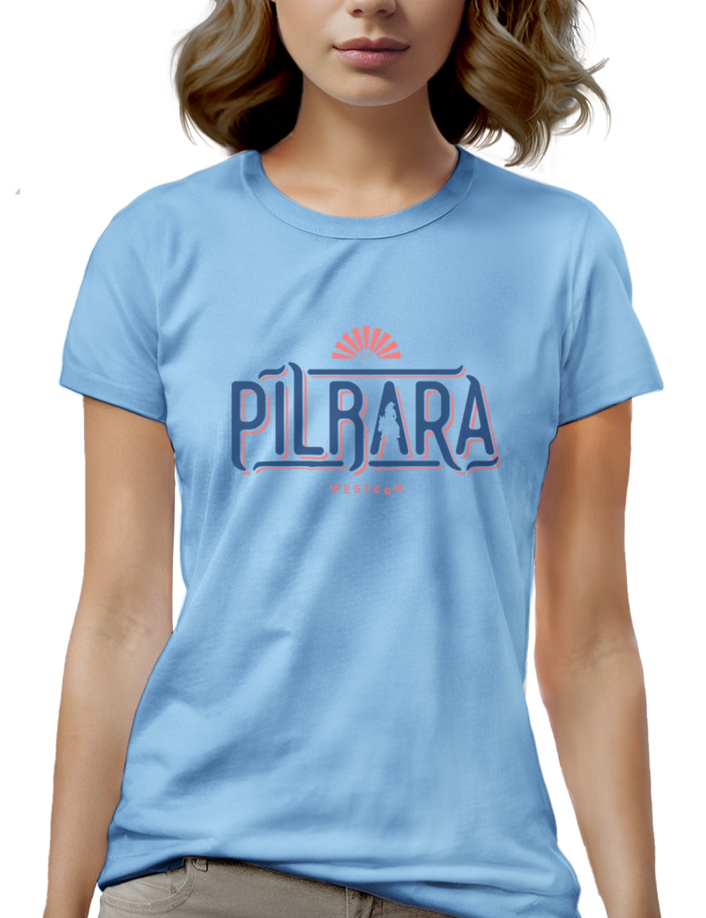 Ritemate Womens Pilbara Pilbara Cowgirl S/S Tee (RMTC039) Airy Blue