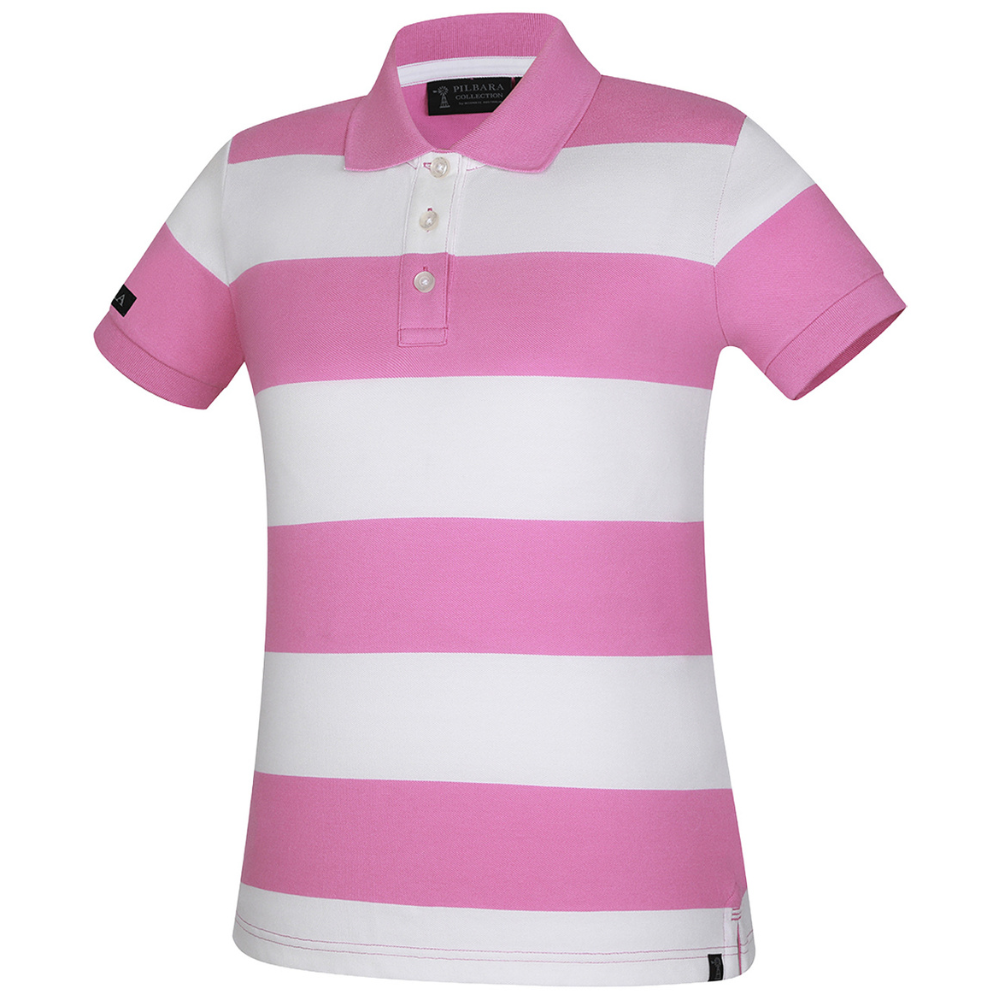 Ritemate Womens Sophia Classic S/S Cotton Polo (RMPC122) Crocus/White