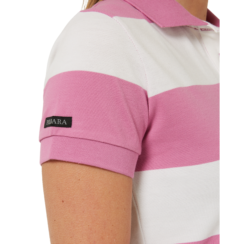 Ritemate Womens Sophia Classic S/S Cotton Polo (RMPC122) Crocus/White