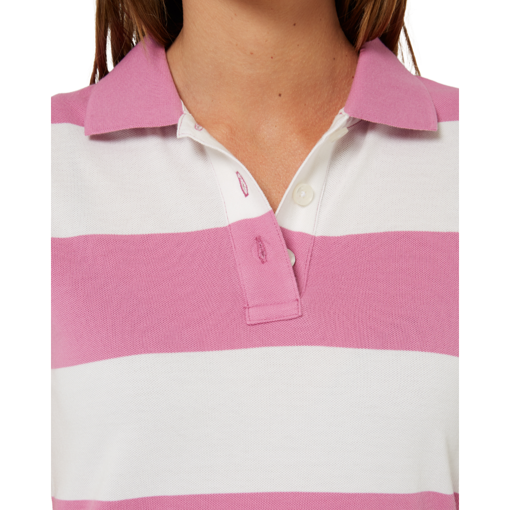 Ritemate Womens Sophia Classic S/S Cotton Polo (RMPC122) Crocus/White