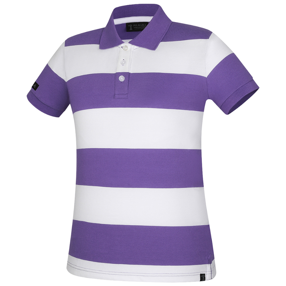 Ritemate Womens Sophia Classic S/S Cotton Polo (RMPC122) Passion Flower/White