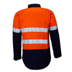 Ritemate Adults Hi Vis Open Front Shirt with Tape (RM1050R) Orange/Navy