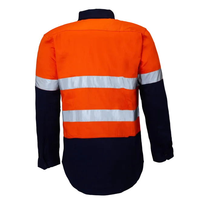 Ritemate Childrens Hi Vis Shirts with Tape (RM4050R) Orange/Navy