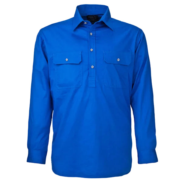 Ritemate Childrens Pilbara Closed Front Shirt (RM400CF) Cobalt Blue