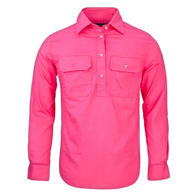 Ritemate Childrens Pilbara Closed Front Shirt (RM400CF) Hot Pink