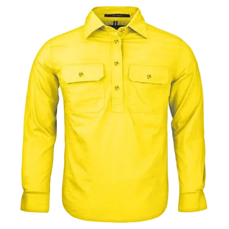 Ritemate Childrens Pilbara Closed Front Shirt (RM400CF) Lemon