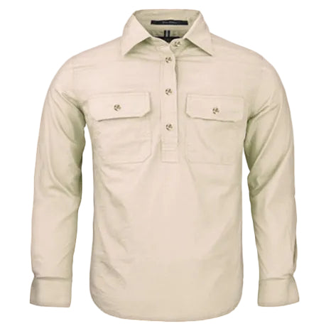 Ritemate Childrens Pilbara Closed Front Shirt (RM400CF) Stone