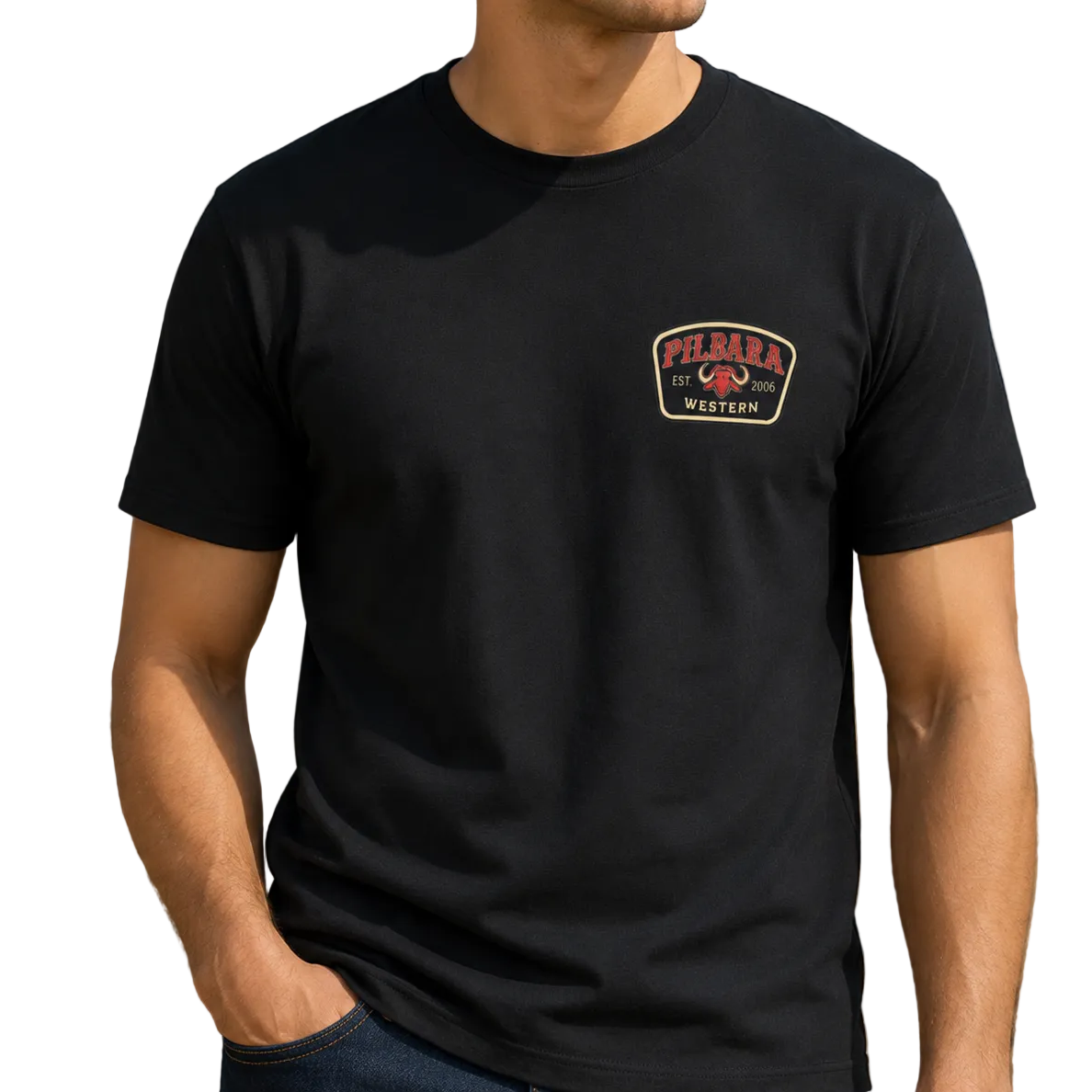 Ritemate Mens Pilbara Buffalo S/S Tee (RMTC036) Black