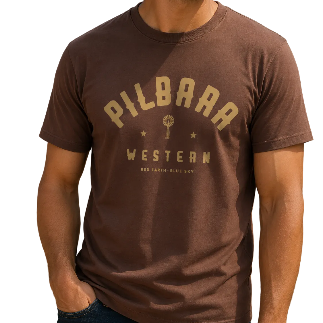 Ritemate Mens Pilbara Classic S/S Tee (RMTC030) Brown