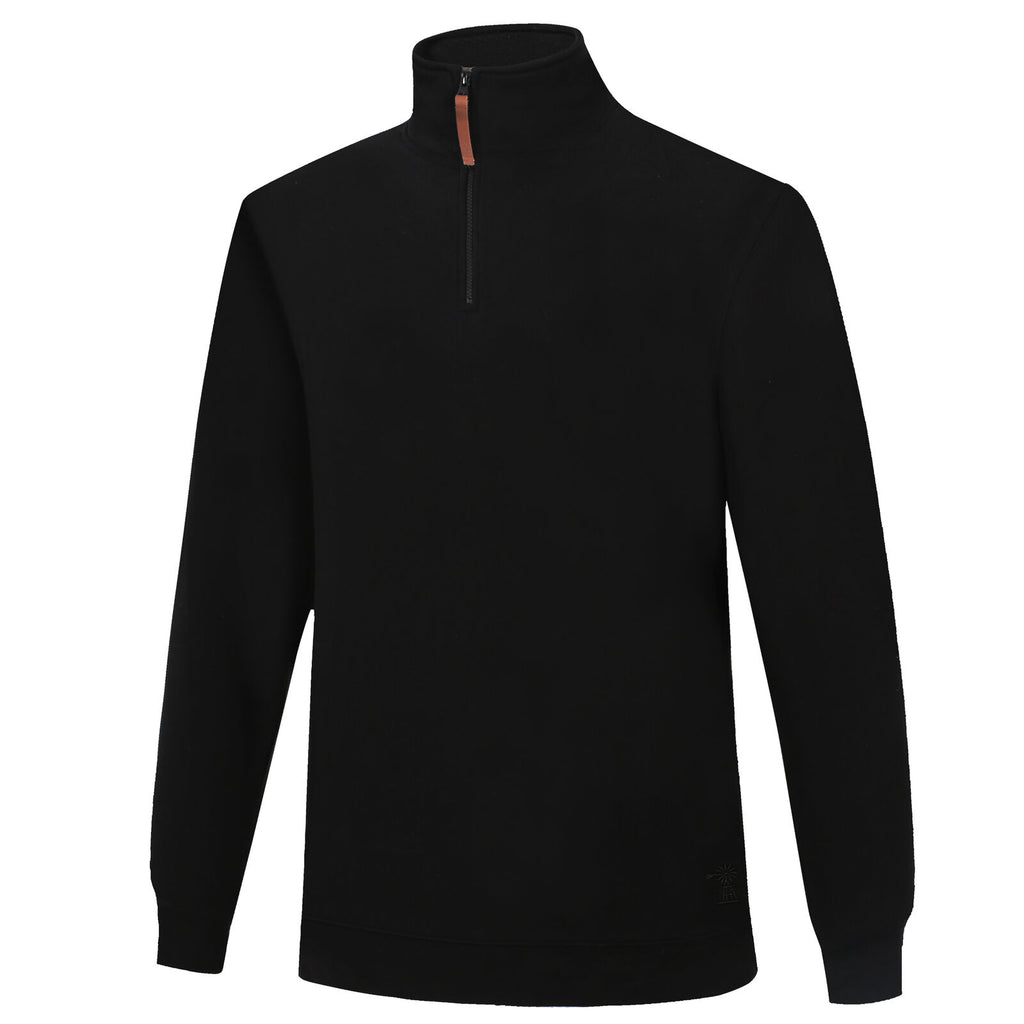 Ritemate Mens Pilbara Classic Zipper Fleece Pullover (RMPC045) Black