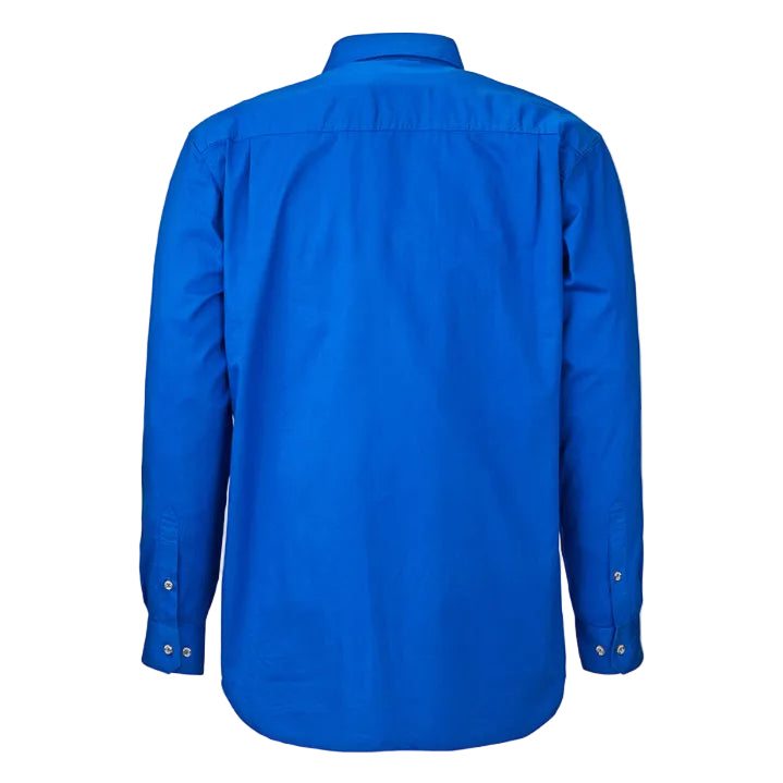 Ritemate Mens Pilbara Closed Front Shirt (RM200CF) Cobalt Blue