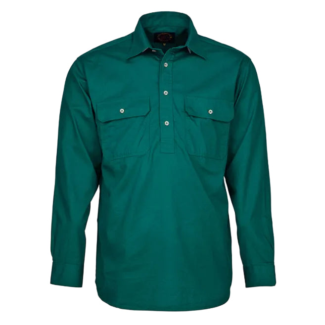 Ritemate Mens Pilbara Closed Front Shirt (RM200CF) Green