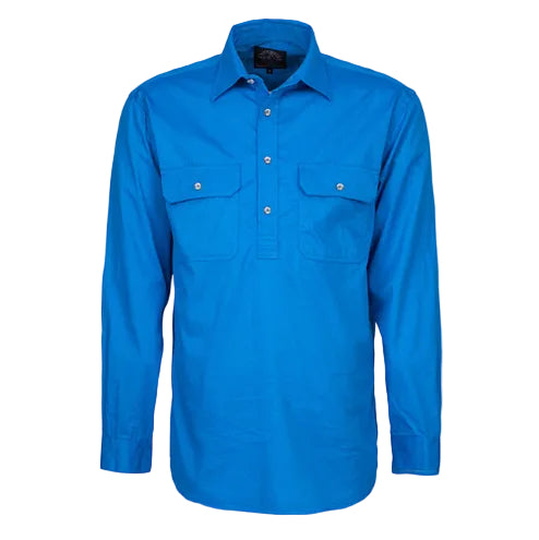 Ritemate Mens Pilbara Closed Front Shirt (RM200CF) Light Blue