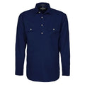 Ritemate Mens Pilbara Heavy Weight Closed Front L/S Shirt (RM800CF) French Navy