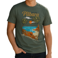 Ritemate Mens Pilbara Paradise S/S Tee (RMTC012) Light Olive
