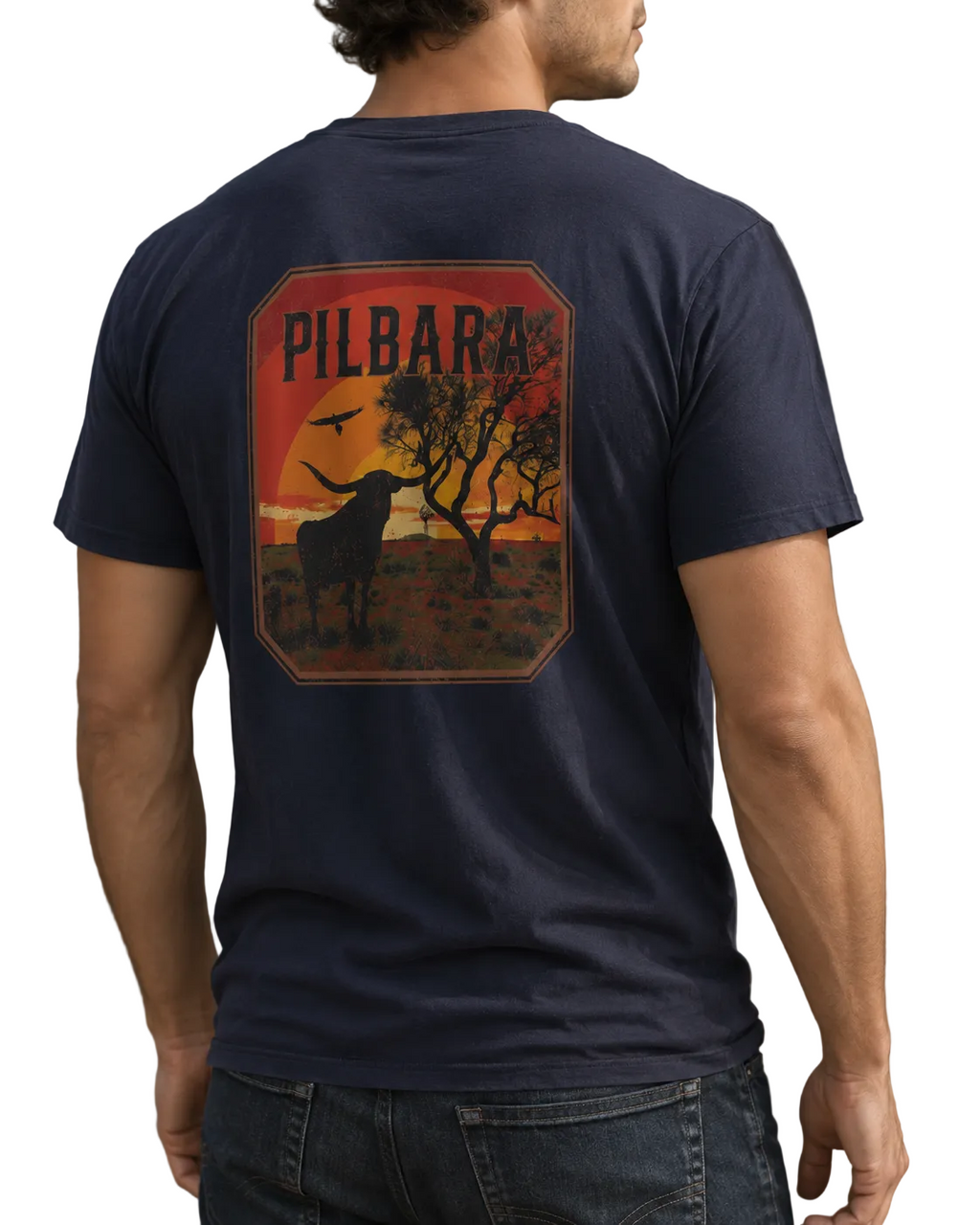 Ritemate Mens Pilbara Pilbara Sunset S/S Tee (RMTC034) Navy
