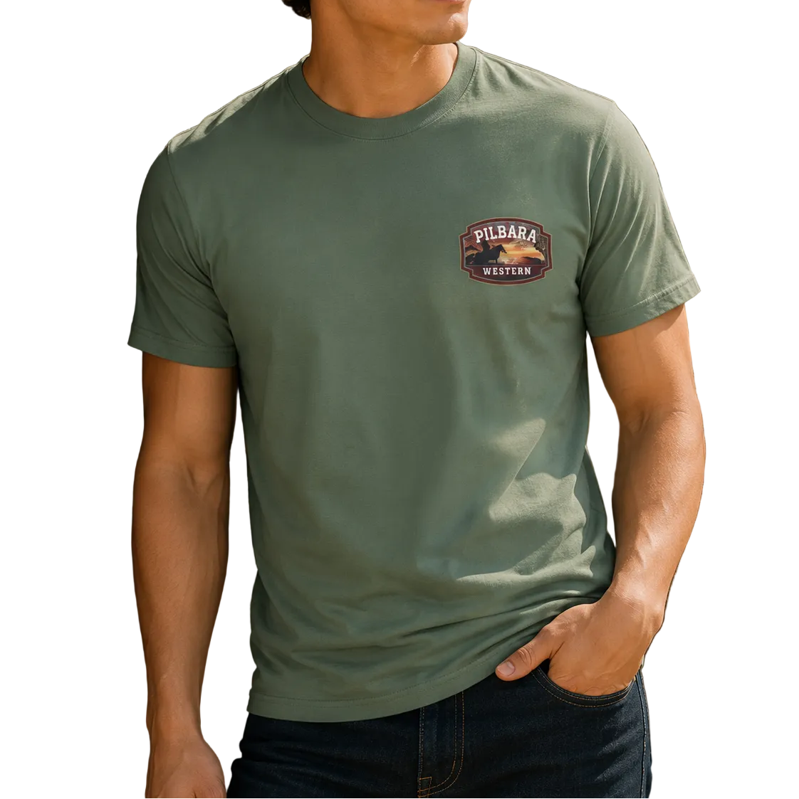Ritemate Mens Pilbara Rope Riding S/S Tee (RMTC031) Kashmir