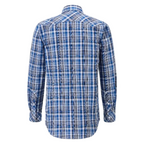 Ritemate Mens Pilbara Western Snap Button L/S Shirt (RMPW009) Blue/Black/White 