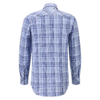 Ritemate Mens Pilbara Western Snap Button L/S Shirt (RMPW009) Blue/Navy/White	 