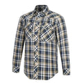 Ritemate Mens Pilbara Western Snap Button L/S Shirt (RMPW009) Brown/Navy/White
