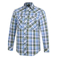 Ritemate Mens Pilbara Western Snap Button L/S Shirt (RMPW009) Green/Navy/White