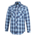 Ritemate Mens Pilbara Western Snap Button L/S Shirt (RMPW009) Navy/Blue/White