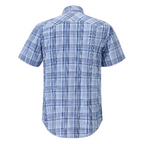 Ritemate Mens Pilbara Western Snap Button S/S Shirt (RMPW009S) Blue/Navy/White	