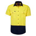 Ritemate Unisex Vented Open Front Lightweight S/S Work Shirt (RM107V2S) Yellow/Navy