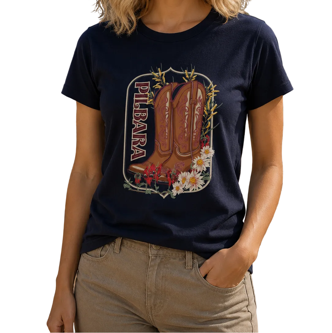 Ritemate Womens Pilbara Boot Scoot S/S Tee (RMTC038) Eclipse