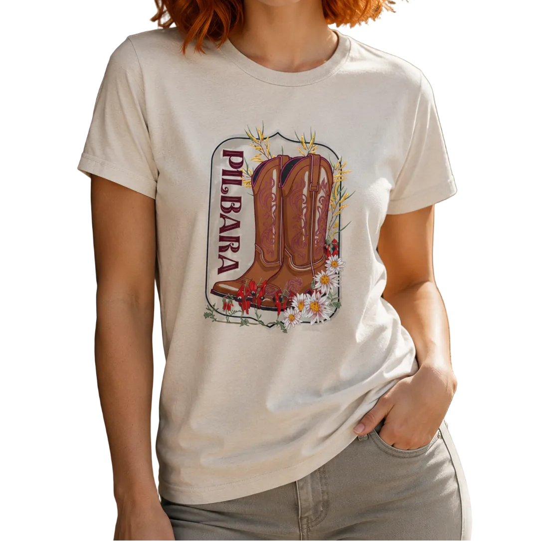 Ritemate Womens Pilbara Boot Scoot S/S Tee (RMTC038) Moonbeam