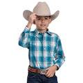 Roper Boys Amarillo Collection L/S Shirt (30278021) Plaid Blue