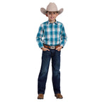 Roper Boys Amarillo Collection L/S Shirt (30278021) Plaid Blue