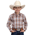 Roper Boys Amarillo Collection L/S Shirt (30278320) Plaid Rust