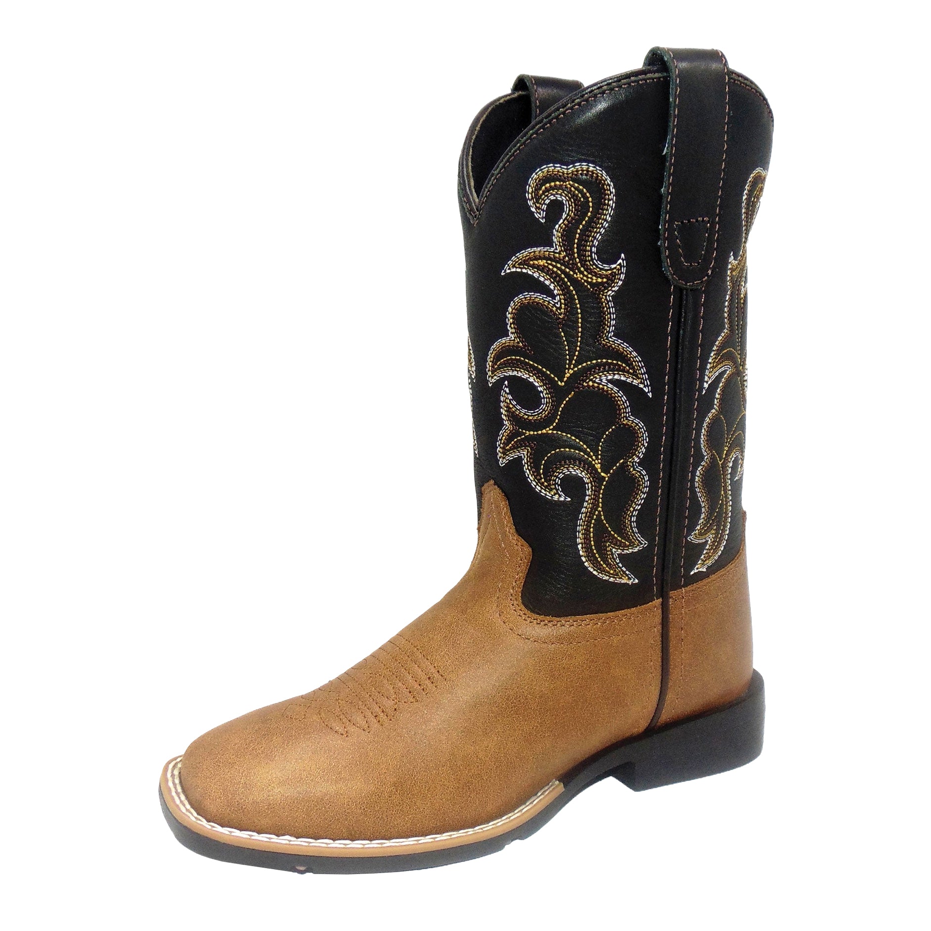 Roper Childrens Gabriel Western Boots (18904779) Tan/Black Leather