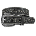 Roper Girls Genuine Buffalo Leather Floral Embossed Belt (9704300K) Black