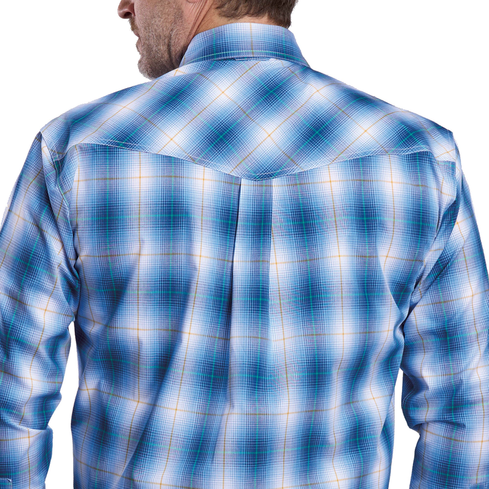 Roper Mens Amarillo Collection L/S Shirt (01278022) Plaid Blue