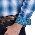Roper Mens Amarillo Collection L/S Shirt (01278022) Plaid Blue